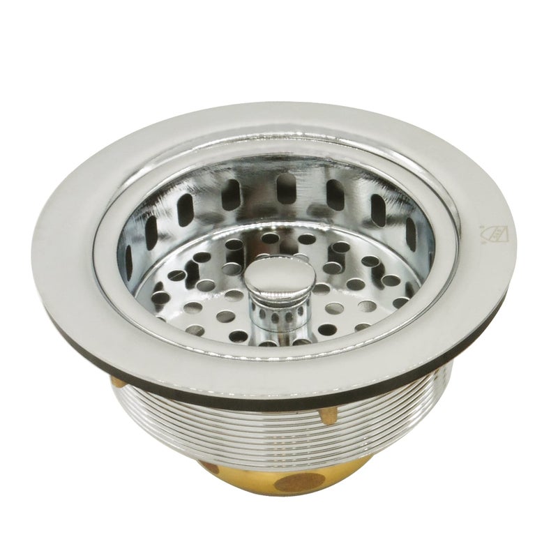 Westbrass D2165-05 Post Style Large Kitchen Basket Strainer with Waste Disposal Flange and Stopper, Polished Nickel - Image 3